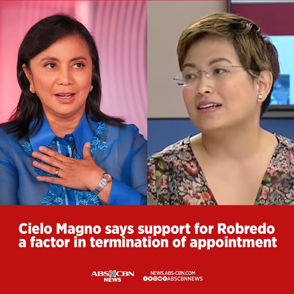 Former finance undersecretary Cielo Magno told Teleradyo Serbisyo that  there was a call for Finance Secretary Benjamin Diokno to remove her from  her post because she supported former Vice President Leni Robredo