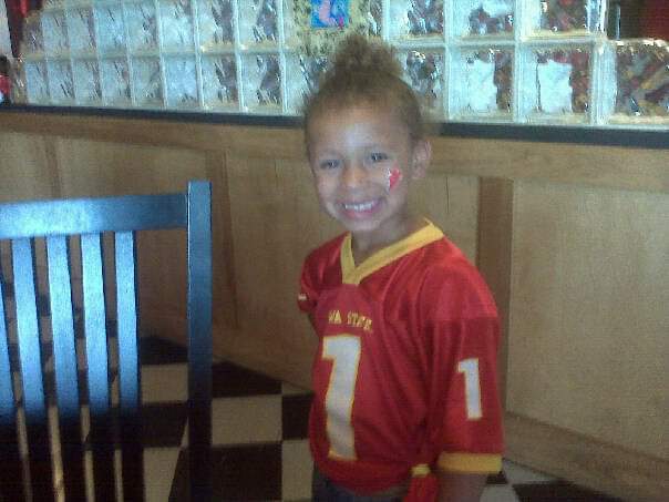 Never a question in our house what colors you are wearing. 14 years ago today and she was smiling to cheer them on. Today she smiles because she is one! So glad for Facebook memories that bring these up. 
❤️💛🌪
<a href="/a_jackson2205/">Arianna Jackson</a>