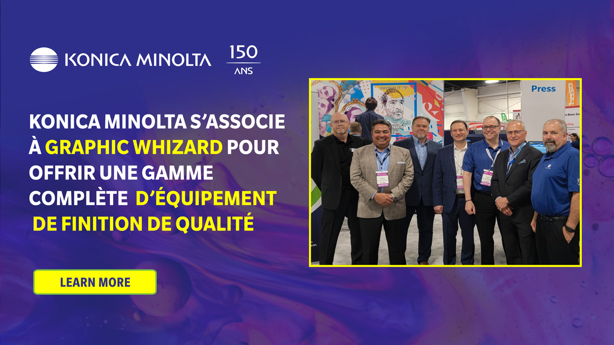 KonicaMinoltaCA's tweet image. Konica Minolta et Graphic Whizard se sont associés pour fournir des équipements de finition d'impression de haute qualité.

Pour en savoir plus, consultez le communiqué de presse officiel ici:konicaminolta.ca/fr/business/ab…
#KonicaMinolta #GraphicWhizard #PrintFinishing