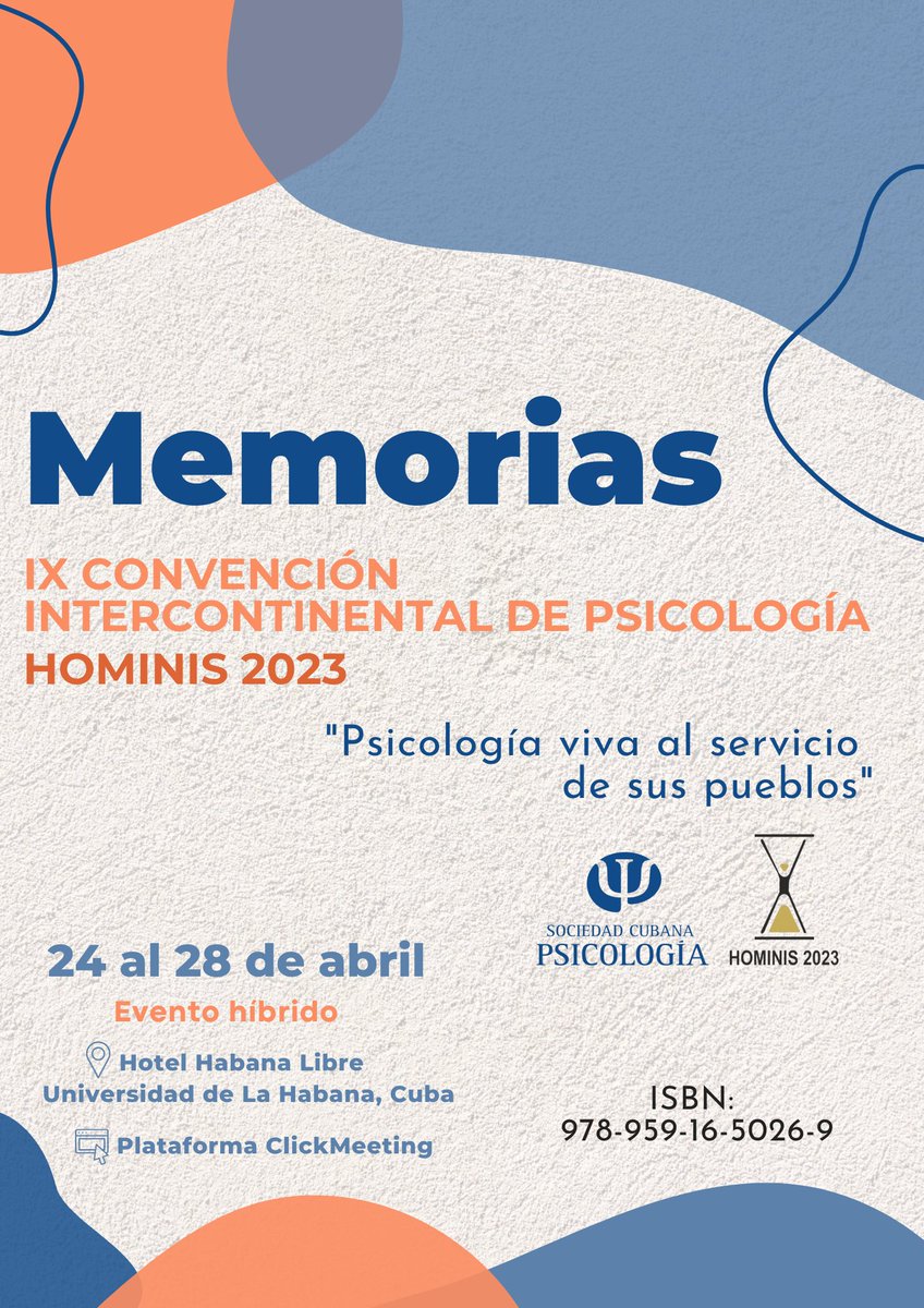 🔊 ¡Ya están disponibles las Memorias de la IX Convención Intercontinental de Psicología HOMINIS 2023‼📖

🤩 Una oportunidad de revivir la energía y la pasión que marcó cada curso, presentación y taller.

🔗: acortar.link/Memorias_HOMIN…