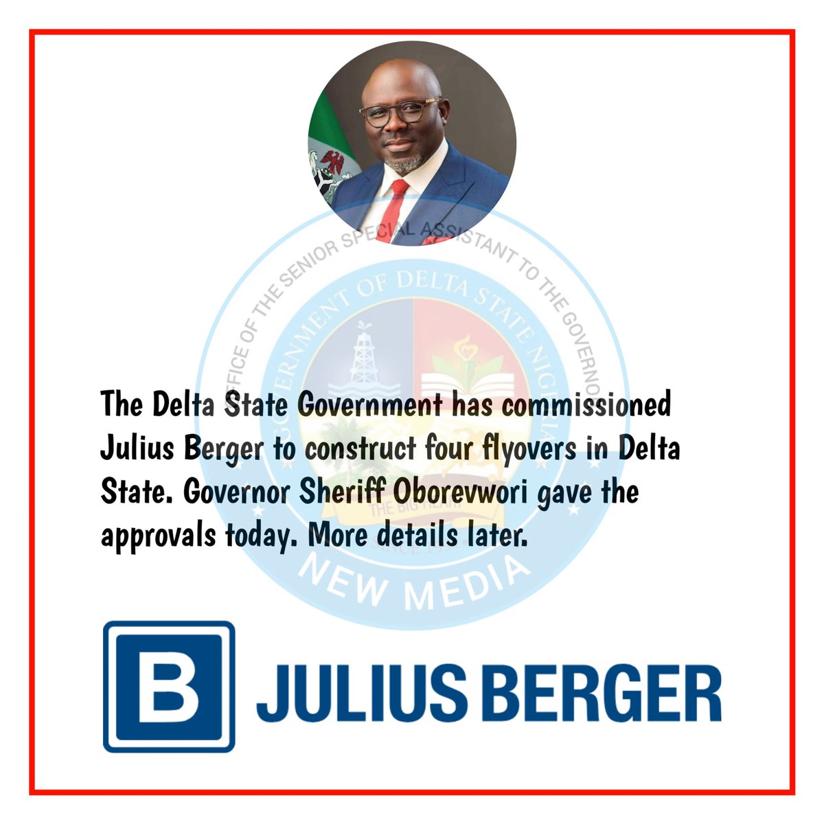 edema_isadore's tweet photo. The Delta State Government, led by Rt. Hon. Sheriff Oborevwori, has promised to improved the infrastructures of the Delta state. THERE IS A NEW SHERIFF IN TOWN.
#MOREDelta https://t.co/HU6l190xlR