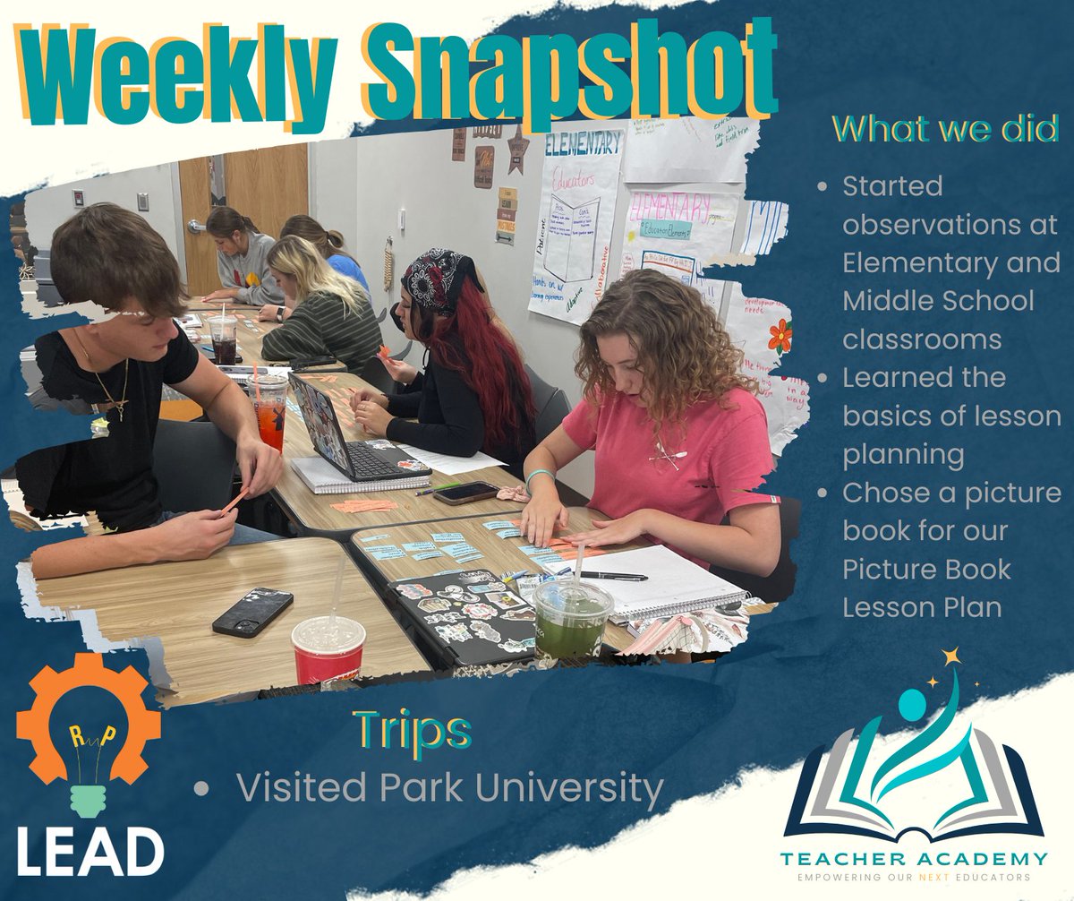 RPTeachAcademy's tweet photo. Week 3 snapshot! #futureteacher #teacheracademy #gyo 

@RayPec https://t.co/KI2vkuIUOT