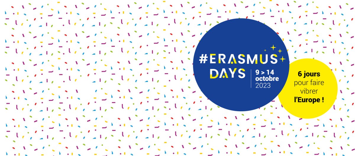 1ecom2023's tweet photo. 🇫🇷#ErasmusDays - #UniversitéOrléans

📅Du 9 au 14/10 sous le thème : "6 days to make Europe shine!" 

➡ Porteurs de projet, acteurs de l’éducation, de la formation, de la jeunesse et du sport témoignez !

Toutes les informations sur les #ErasmusDays ⬇️
https://t.co/52WqEuP6kU https://t.co/nzh4joWL2B