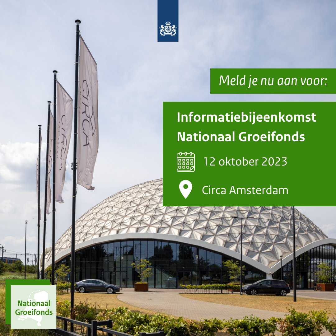 Maak je klaar voor ronde 4 van het #NationaalGroeifonds!​

Op 12 oktober nodigen wij je uit voor onze informatiebijeenkomst bij Circa in Amsterdam. Bereid je voor met onze tips en adviezen. ​

Bekijk het programma en meld je aan: nationaalgroeifonds.nl/actueel/nieuws…