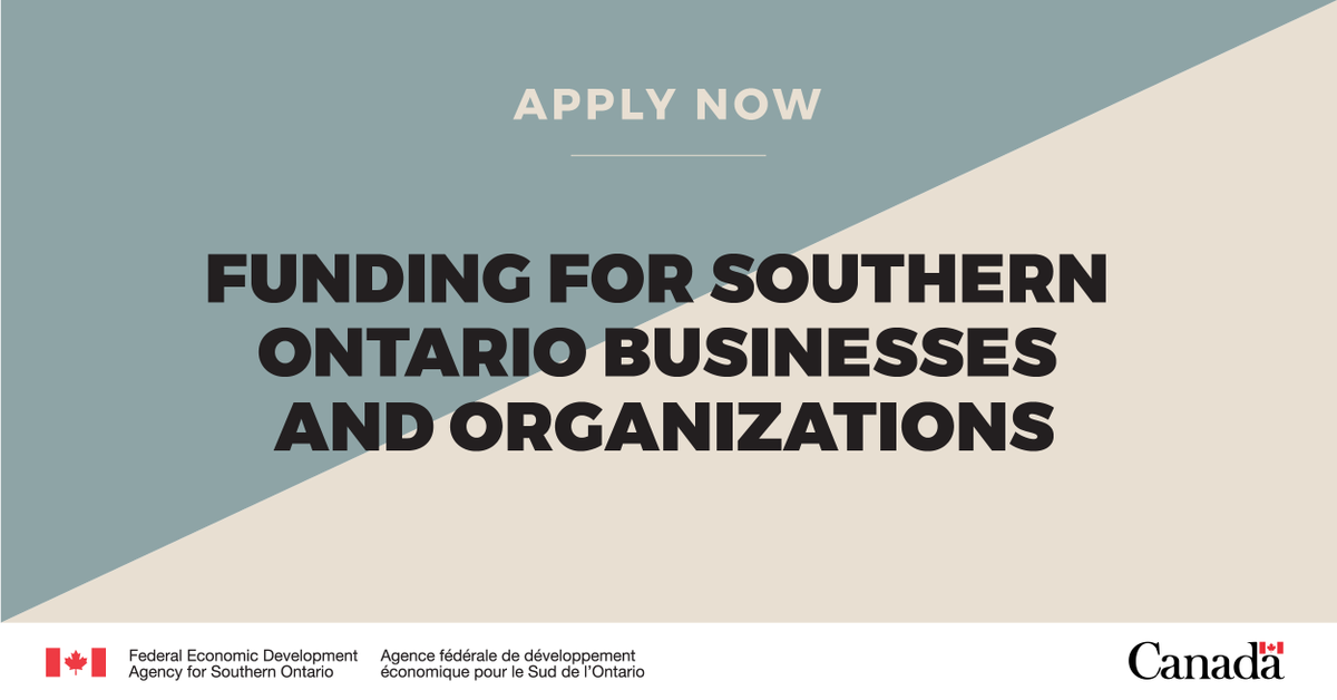 Government of Canada funding is available for southern Ontario businesses and organizations. 
News Release:  ow.ly/wEfN50PKGYE

Apply now! Find out if your project is eligible and apply by November 7, 2023:  ow.ly/3iSI50PKH0a
