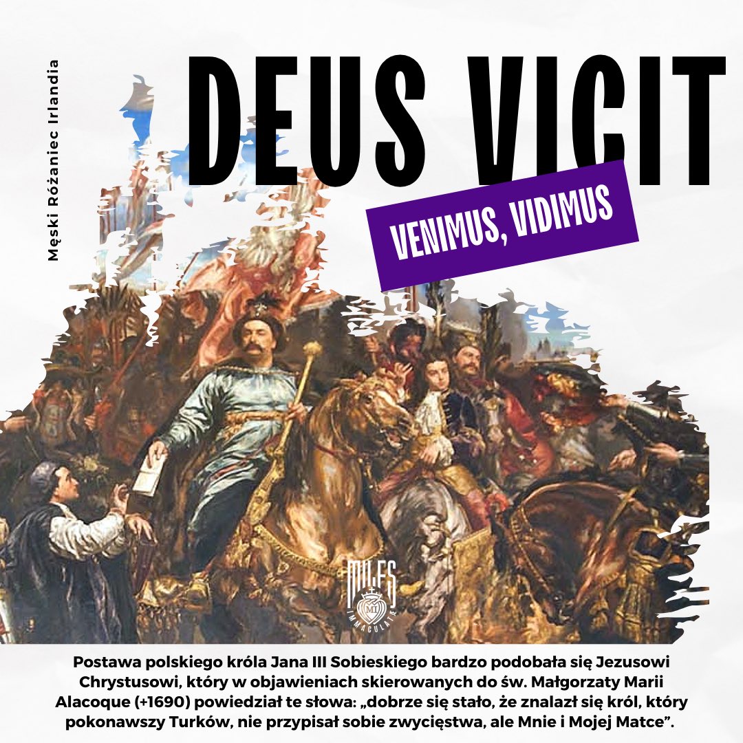 ArekLipowski's tweet photo. Wielki polski król Jan III Sobieski, który pokonawszy 12 września 1683 r. Turków pod Wiedniem, wysłał do papieża Innocentego XI list dyplomatyczny o treści: „Venimus, vidimus, Deus vicit” - „Przybyliśmy, zobaczyliśmy, Bóg zwyciężył”. https://t.co/VYeLJdJbrW