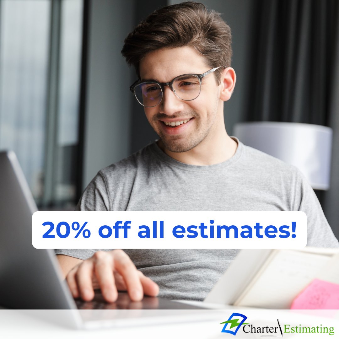 charterestimate's tweet image. We are offering 20% off all estimates for the month of September! Call us today to get started. 833-448-7508
.
.
.
#charterestimating #contactus #estimating #contractors