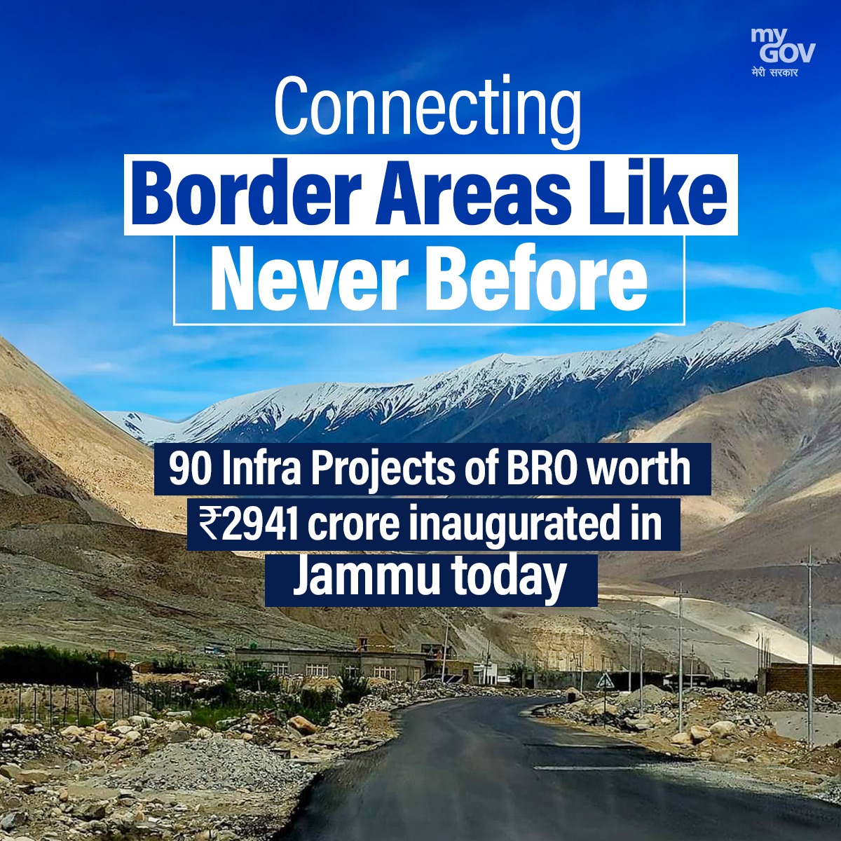 Strengthening Connections in Border Areas! Today, a significant milestone is reached as 90 infrastructure projects by BRO are inaugurated in #Jammu. #BRO #NewIndia #Connectivity