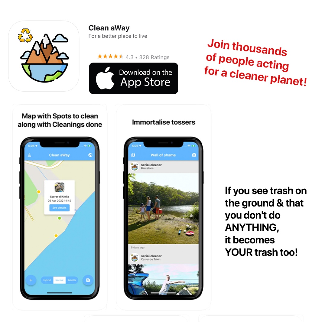 Join thousands of people acting for a cleaner planet!
+ post spot to clean
+ post related cleaning with details about what you encountered
+ immortalise tossers on the wall of shame
+ posts history on profile
+ follow spots not people

appwithflow.com/clean-away #trashpicking