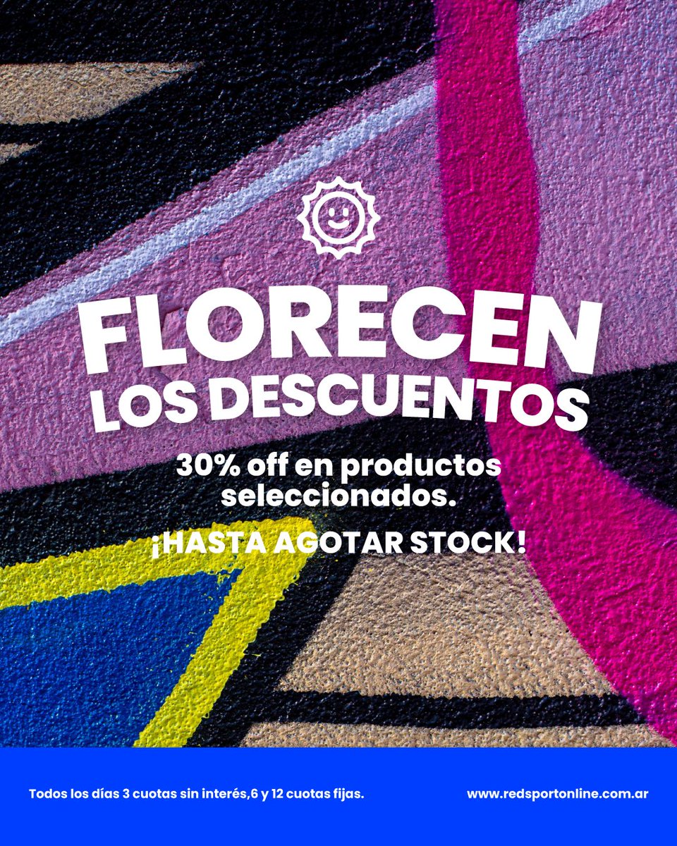 RedSportOficial's tweet photo. Ya llega la Primavera y Florecen los Descuentos en @RedSportOficial 🤑🌺
🌐 Visitá nuestra Tienda Online: https://t.co/FtMCApeZRX
#RedSport #RedSportOnline #PasiónporelDeporte https://t.co/axtiMuBU4r