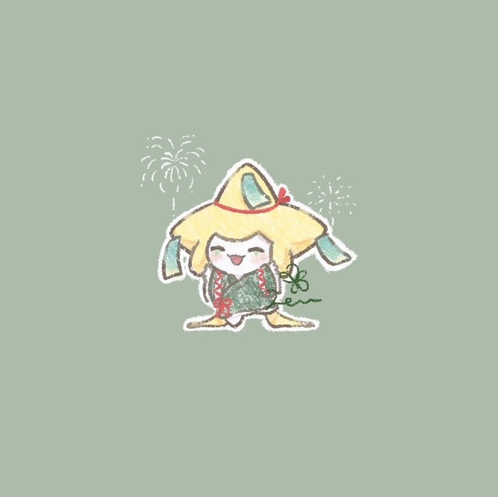 solo no humans clothed pokemon pokemon (creature) closed eyes fireworks happy  illustration images