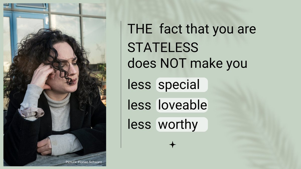 Things we need to hear from time to time! Your citizenship does not define your worth. In case you haven't yet: Read our latest blog post on Statelessness &amp; Mental Health. 👉community.statefree.world/stories-experi…