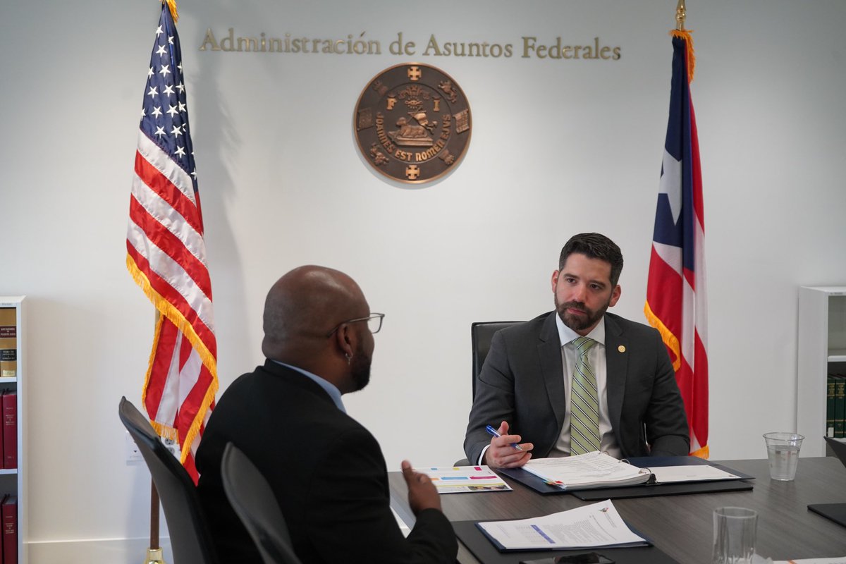 PRFAA's tweet photo. Yesterday our Executive Director @dirprfaapr, met with Brayan Rosa, Executive Director of the @IDJ_PR to discuss areas of collaboration between our teams for the benefit of the people of Puerto Rico. #PRFAA #PuertoRico https://t.co/NQZYaPkNQ3