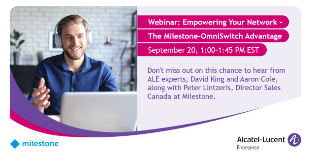 On September 20 at 1pm EST, join us for an exciting webinar that's a must-attend for resellers and end users alike. Introducing the <a href="/ALUEnterprise/">Alcatel-Lucent Enterprise</a> OmniSwitch® Milestone Plugin - the game-changer in video surveillance networking. #WhereEverythingConnects bit.ly/3RmA7M7