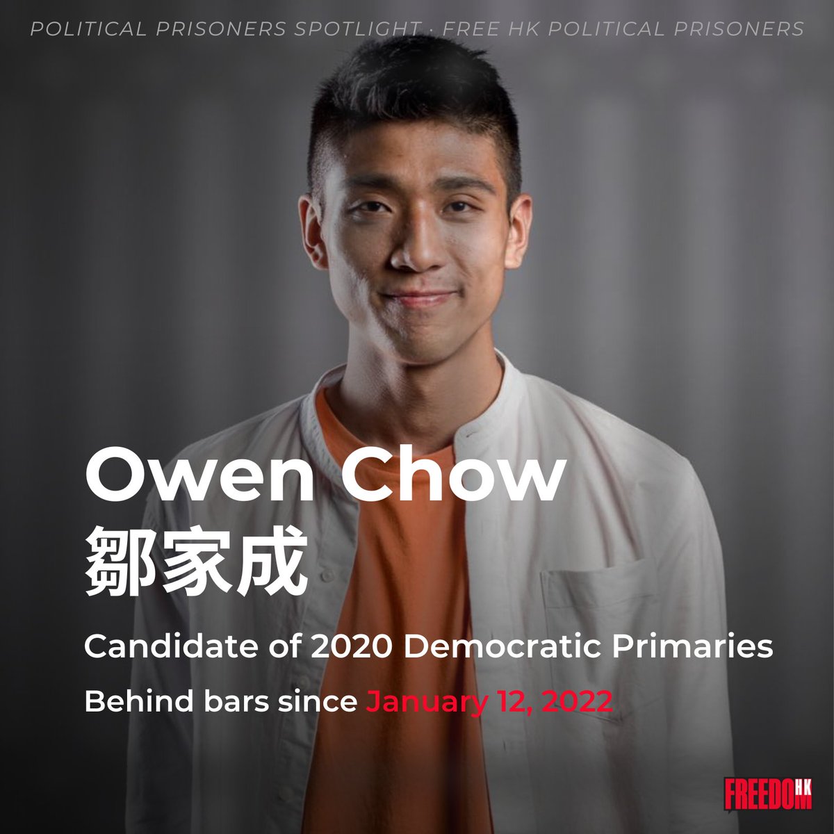 thecfhk's tweet photo. 🌟 Political Prisoner Spotlight: Owen Chow 鄒家成

Owen Chow is a former elected candidate in the New Territories East region of Hong Kong during the 2020 democratic primaries. https://t.co/0POgB3XXkf