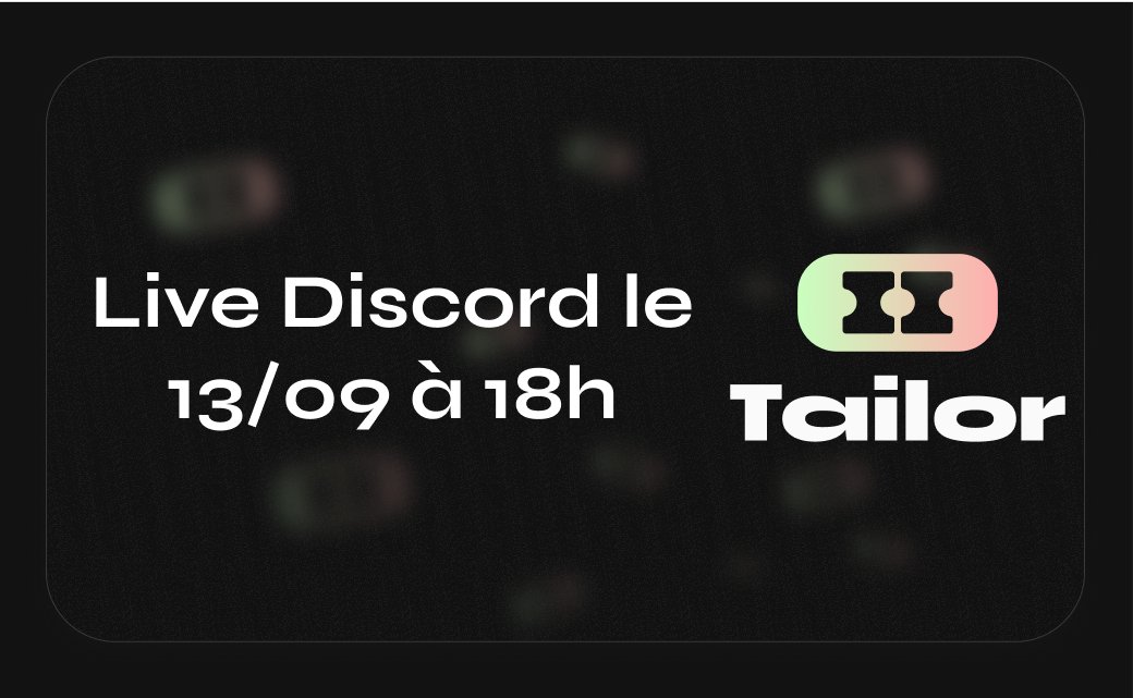 📢 SPÉCIALE RENTRÉE ! 📢

Rejoignez-nous DEMAIN à 18h pour le premier live de la saison 2023-2024 sur Discord. Nous parlerons notamment du Grand Rex et de la vente à venir. 🙌

Ne manquez pas ça ! 😄 
Pour participer, c'est juste ici : discord.gg/tailor-9216940…