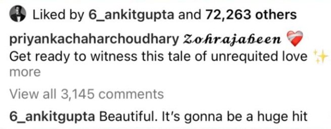 Just love how they both support each other in everything they do✨

#PriyAnkit #zohrajabeen #PriyankaChaharChoudhary 

ZOHRAJABEEN POSTER OUT