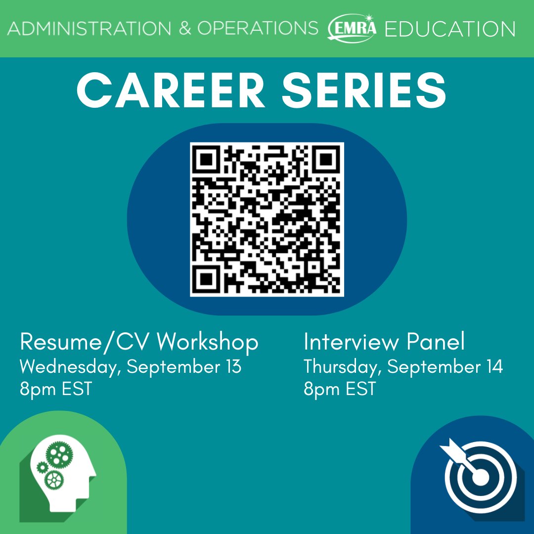📣 Need help with your resume/CV? Join us for a 2-day series focused on preparing med students &amp; residents for the next step in their career. 
*Resume/CV - Sept. 13 at 7 pm Central 
*Interview - Sept. 14 at 7 pm Central
Register - bit.ly/45SK4pe
<a href="/andrewdluo/">Andrew Luo, MD MBA</a> <a href="/ChristiB_MD/">Christi Brown, MD</a>