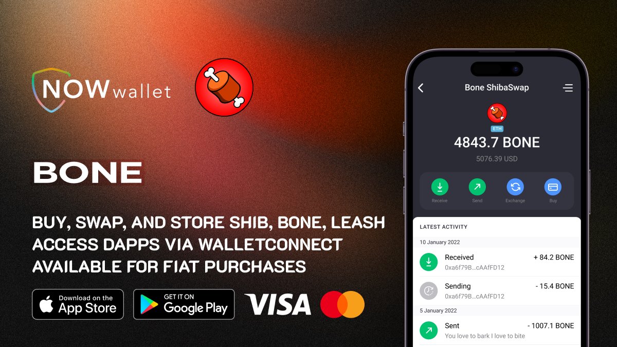 NOW_Wallet's tweet photo. Where others bark, $BONE bites.

Backbone of ShibaSwap with the roaring power of Shiba Inu and the zest of Doge Killer, $BONE weaves the fabric of @Shibtoken's universe.

Buy, store, swap $BONE, $SHIB, and $LEASH or engage with dApps in NOW Wallet:
📍 https://t.co/REh0kNN92K https://t.co/todaKRFPRU