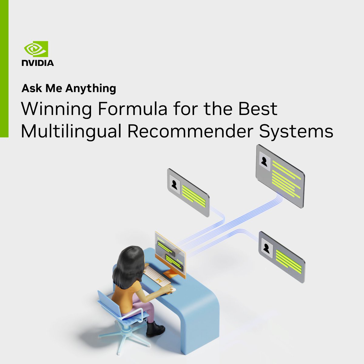NVIDIAAIDev's tweet image. Don't miss our #datascience #AMA on how to build the best multilingual recommender systems. #recsys

Ask questions, and learn from our team of #Kaggle grandmasters who won all the three tasks from KDD Cup'23 🏆.

📆 Sept. 13, 9am PT
➡️ Register now: nvda.ws/44Szzks