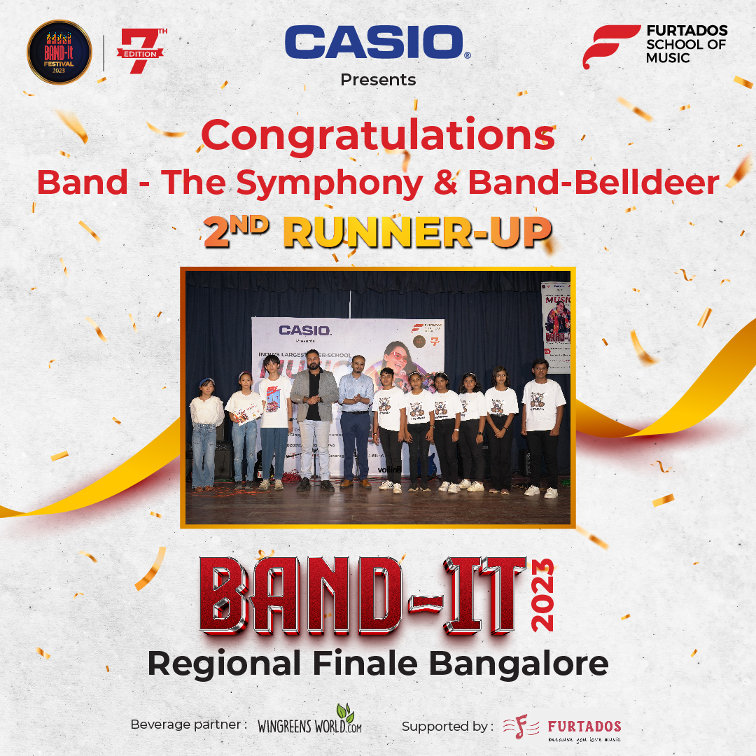 🎸🥁🌟 Drumroll, please! 🥁🎉 The wait is over, and the echoes of brilliance from Bangalore's Bandit Regional Finale have spoken. Introducing the electrifying champions of the Band category who rocked the stage and our hearts!  

 #BandIt2023 #FurtadosSchoolOfMusic #BattleOfBands