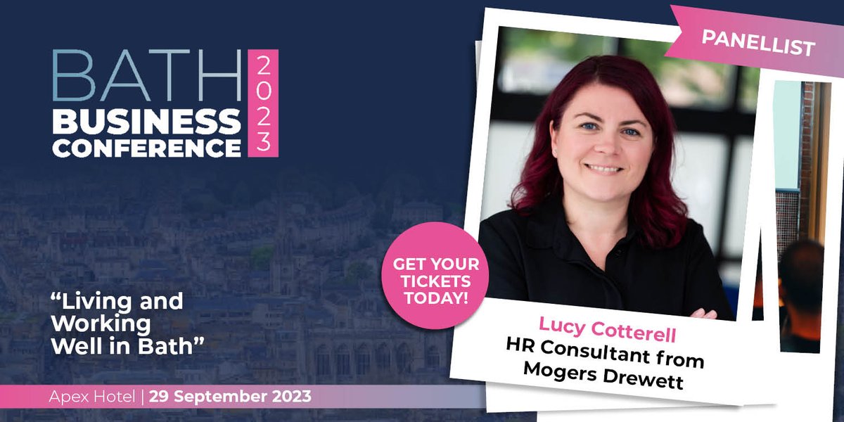 mogersdrewett's tweet photo. The Bath Business Conference is coming soon, and we are delighted to announce that MD HR Consultant @LucyLouCott is joining the 'Living and Working Well in Bath panel chaired by @LynneFernquest.

Get your tickets today https://t.co/eh643W2BbY
#BathBusinessConference2023 https://t.co/Lwq5KqdOxC