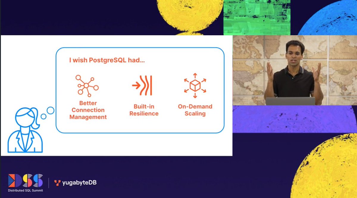 FranckPachot's tweet image. #DSS2023 keynote by @karthikr:
YugabyteDB uses PostgreSQL and adds:
➕ better connection management
➕built-in resilience
➕on-demand scaling
( and 🤩 Tech preview of pg_vector in @Yugabyte​DB )