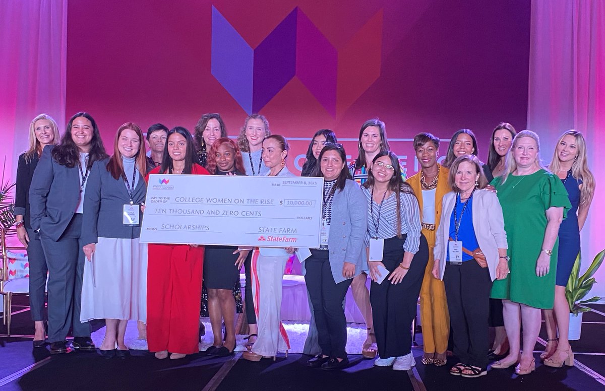 Great to see our @StateFarm associates and Rep. Kim Berfield on stage to present 10 scholarships to college women on the rise at the @WCofFL in Tampa, FL.