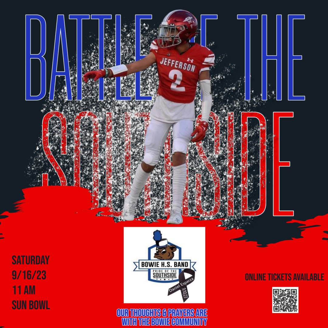 Coach T. Martinez (@lajefffb) on Twitter photo Saturday 9/16
11 AM
UTEP Sun Bowl 
<a href="/viva_lajeff/">J/S Silver Foxes</a> <a href="/EPISDathletics/">EPISD ATHLETICS</a> Saturday 9/16
11 AM
UTEP Sun Bowl 
<a href="/viva_lajeff/">J/S Silver Foxes</a> <a href="/EPISDathletics/">EPISD ATHLETICS</a>