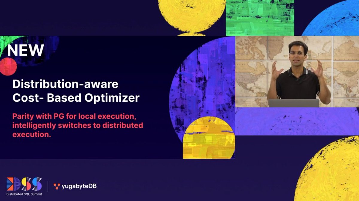 FranckPachot's tweet image. #DSS2023 keynote by @karthikr:
YugabyteDB&apos;s Cost Based Optimiser is distribution-aware