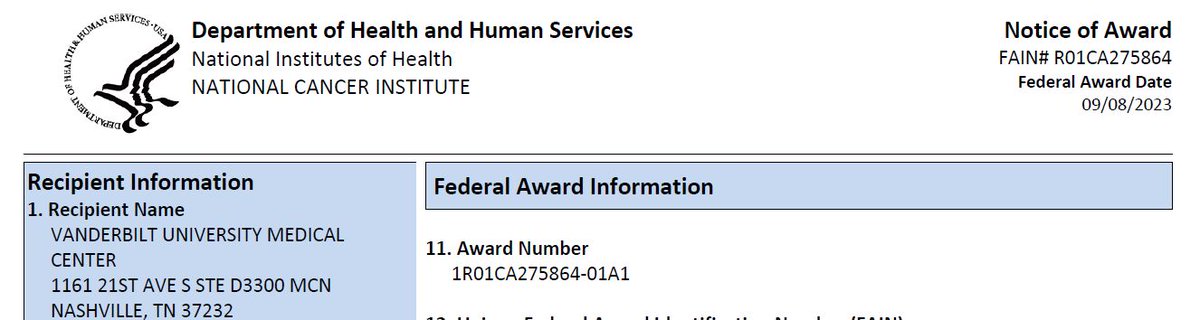 Feel so grateful for this new grant from the NCI to support our project on 'Gut microbiota-related mechanisms that impact colorectal cancer risk after bariatric surgery.' 👩‍🔬🧑‍🔬🥳🥳 @VUMCepi @VUMC_Medicine @VUMC_Cancer @VUMCSurgery