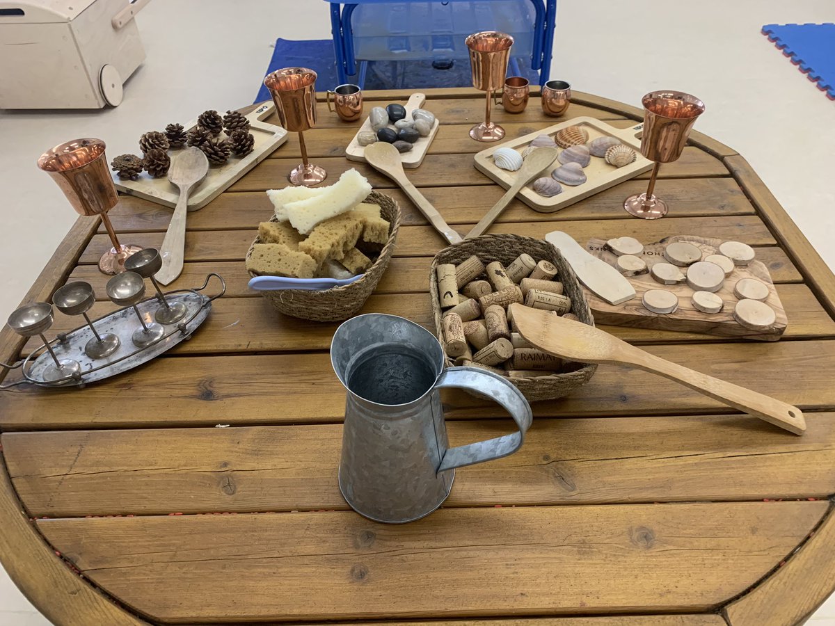 Pre-Nursery @BSB_Barcelona #BSBSitges ready for the children to enjoy the therapeutic and calming effects of water play as we help them to settle into their new environment. #waterplay #authenticresources #naturalresources #EYFS