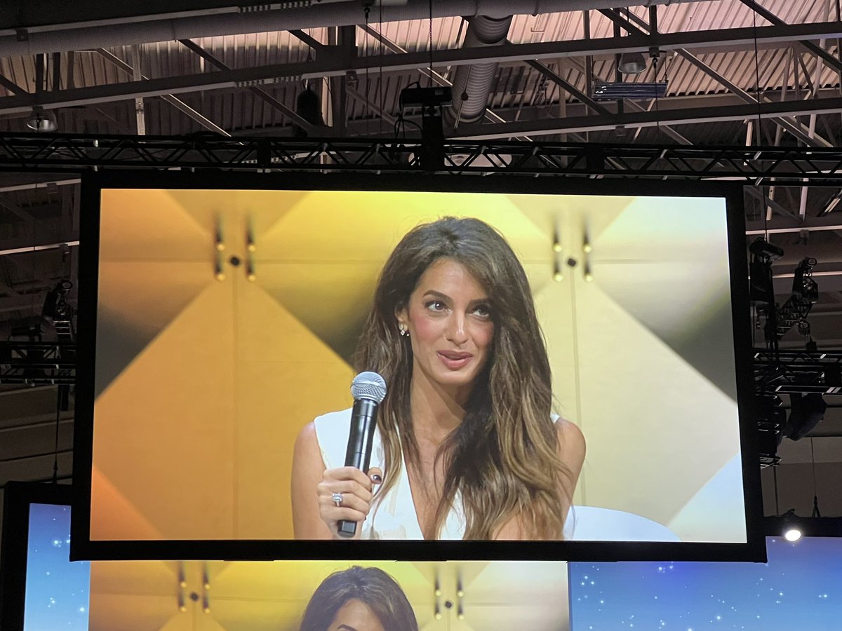 DoctorKNSGY's tweet photo. “The danger isn’t evil; it’s apathy.” -Amal Clooney @CNS_Update with @MartinaStippler and @lola_chambless https://t.co/w8cVsFT6AU