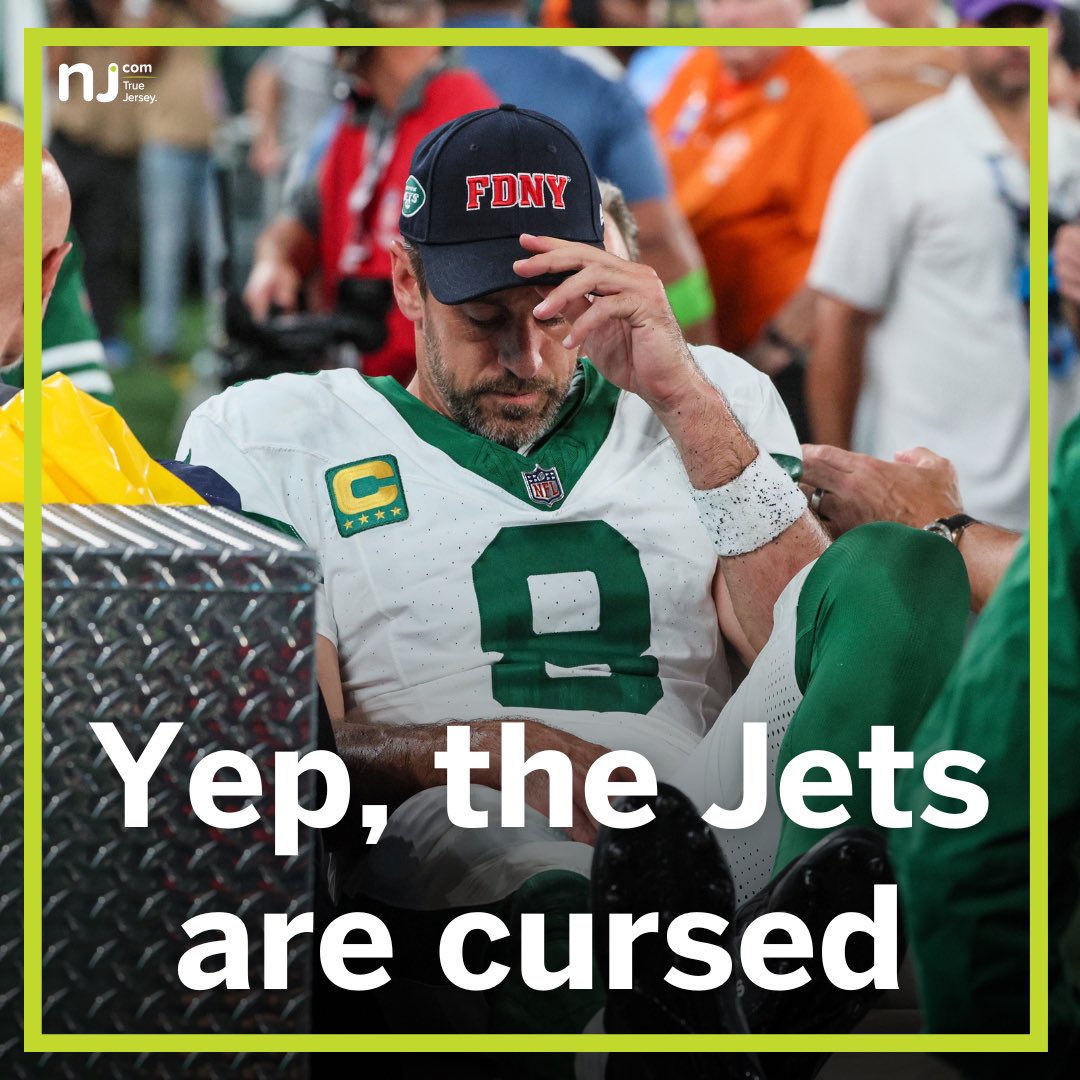njdotcom's tweet image. I always had believed that curses were the biggest crock in sports. On a dreary Monday in East Rutherford, I forever changed my mind. @StevePoliti #AaronRodgers #nyjets nj.com/jets/2023/09/a…