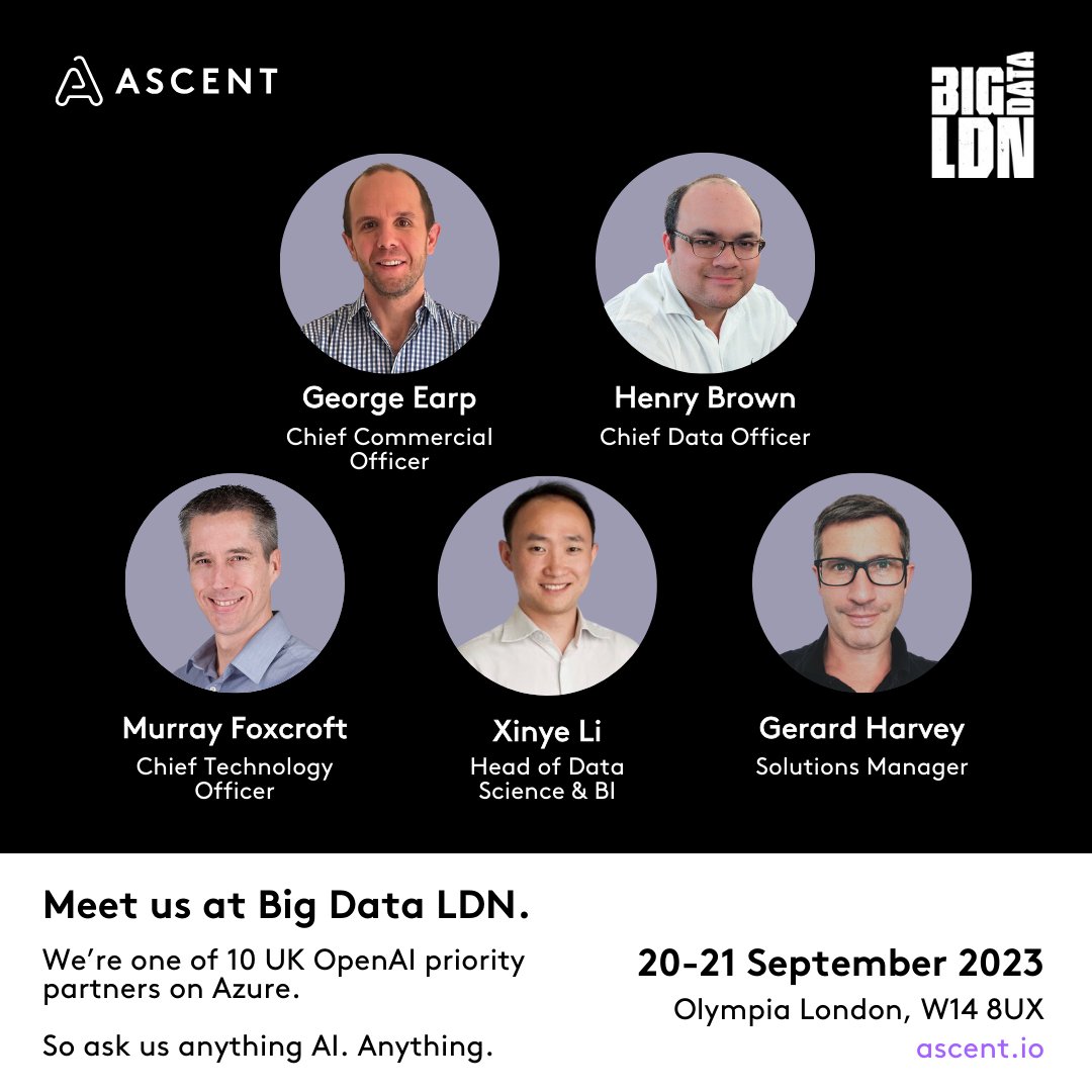 Are you in London next week? If you are and have anything to do with #data, you need to be at Big Data LDN. Register for free: hubs.li/Q021ZHTZ0. We'll be there as Platinum sponsors. Why? Because we're one of only 10 #OpenAI priority partners on Microsoft Azure in the UK...