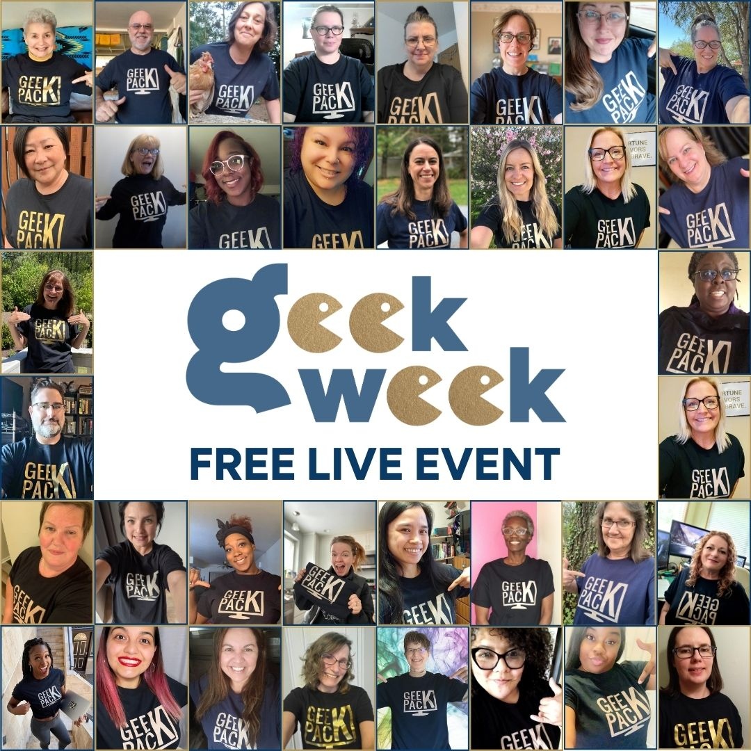 Storm_Gazer's tweet photo. FREE Live Event | GeekWeek is BACK! 🥳⁠
https://t.co/RzhOj3e42Y
⁠
👉 The #1 thing GeekPack is passionate about is helping women learn an in-demand tech and digital skill so they can start (or grow) a profitable online business and take back control of their lives…⁠
⁠ https://t.co/BfQyxK5JRr