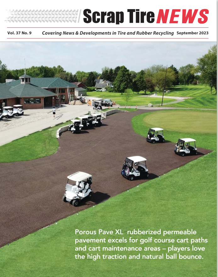 PorousPave's tweet photo. Front Page News! Check out the featured
article in September edition of Scrap Tire News!
#PorousPave #golf #scraptire https://t.co/uUTDEHp1Qg