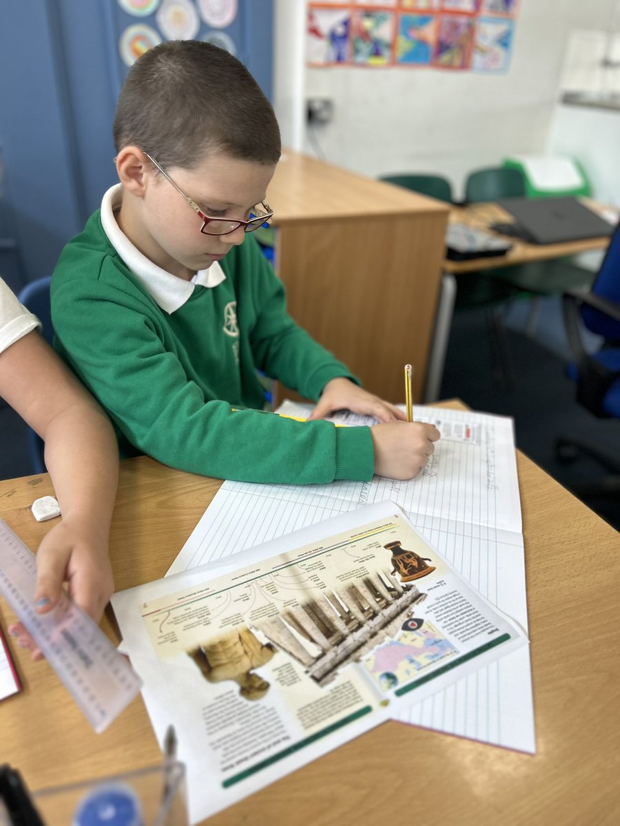 Year 5 have had a great history lesson today, drawing timelines and retrieving information to place on them. We are so excited to learn about Ancient Greece, especially the lessons on Gods, Myths and the Olympics! 
<a href="/Curriculum_USP/">Curriculum with USP</a>