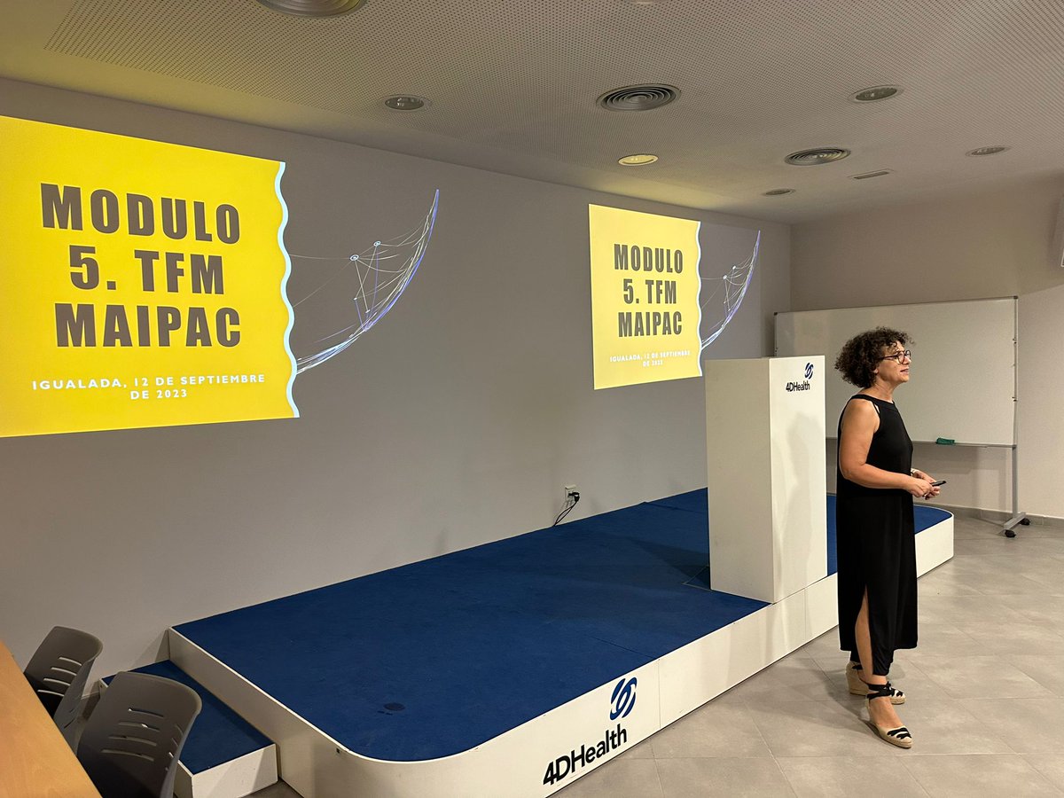 momo68_3's tweet photo. Avui presentant als alumnes del @masterMAIPAC de la @campusigualada al @4DHealthCenter el mòdul de TFM q coordino. Una proposta q vol ser innovadora i atractiva. El coneixement al servei del pacient, la seva cura i la seva seguretat. Felicitats @abueno13 ! https://t.co/Pr6HWEOH8U