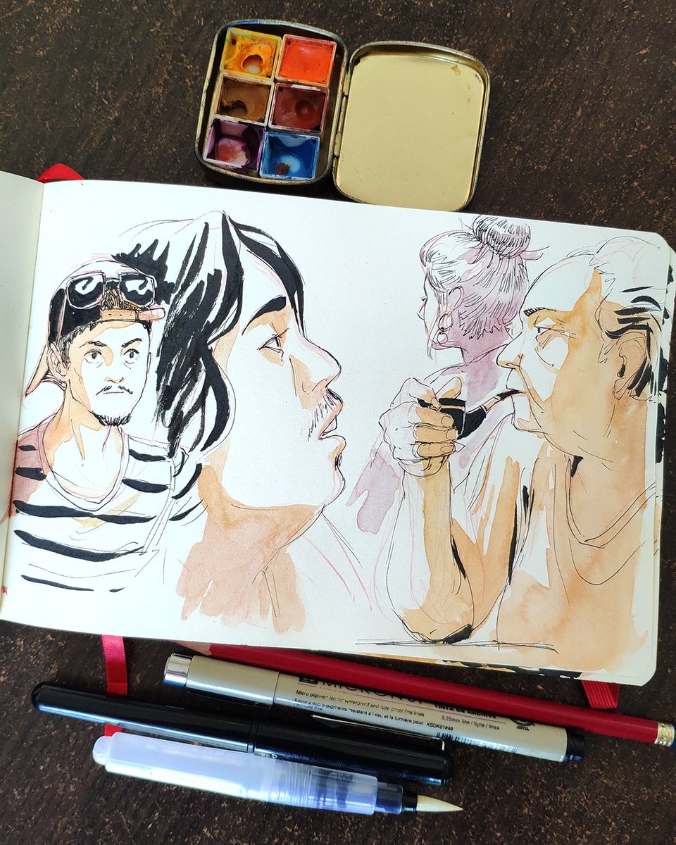 A few more summer sketches of people and stuff that was around me 