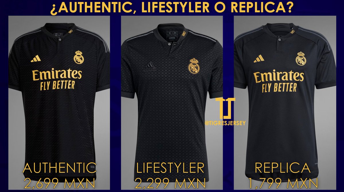 TigresJersey's tweet photo. Y bueno, ¿cuál comprarías?

Claro, el precio es uno de los factores importantes a considerar. Y ahora, además de la versión jugador (authentic) y aficionado (replica), tenemos la #lifestyler.

¿Su costo? ¡2,299 MXN! Más cara que la réplica, más barata que la authentic. https://t.co/ur8ZUxehtB