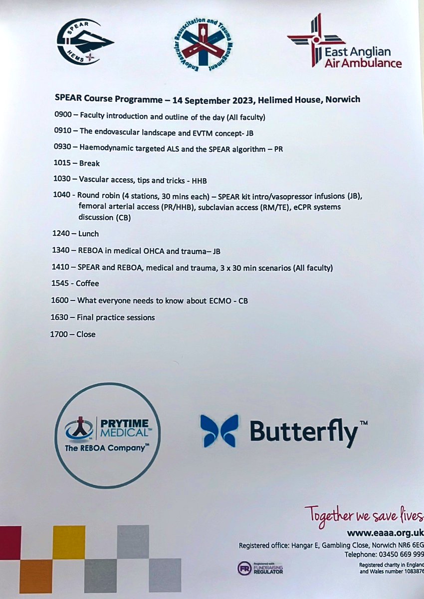 Final bits of preparation ongoing ready for the SPEAR & POCUS courses this week at Helimed House @EastAngliAirAmb Grateful for the support from @ButterflyNetInc @MeritMedical @prytimemedical @EVTMSociety as always Looking forward to meeting the delegates and sharing ideas