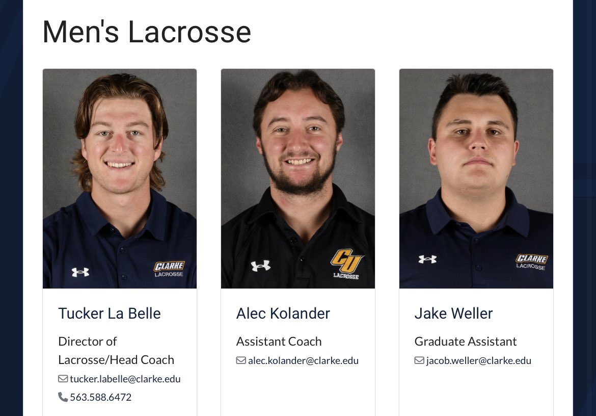 CUPrideMLax's tweet photo. Connect with Coaches ⬇️

@CoachTLaBelle 
@CoachAKolander 
@jakebweller 

#RollPride #AllIn https://t.co/XdbIR1yxxb