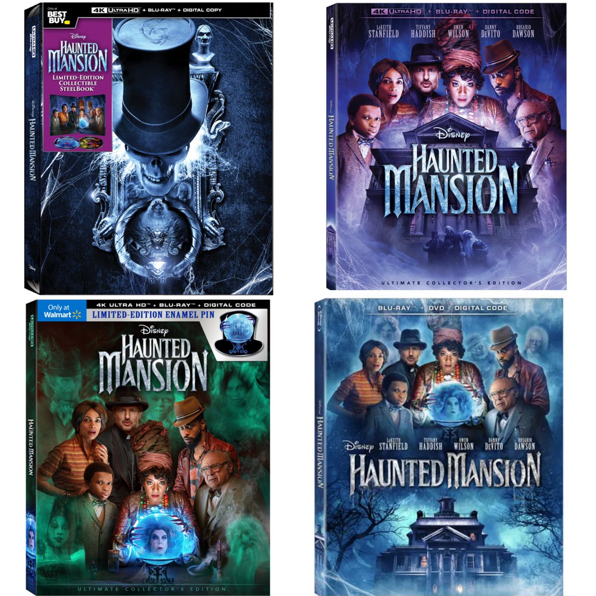 Coming to #4KUltraHD + #Bluray and #Steelbook via Disney on October 17, 2023 

Directed by #JustinSimien

Starring #LakeithStanfield, #RosarioDawson. #OwenWilson and #TiffanyHaddish 

Haunted Mansion (2023)