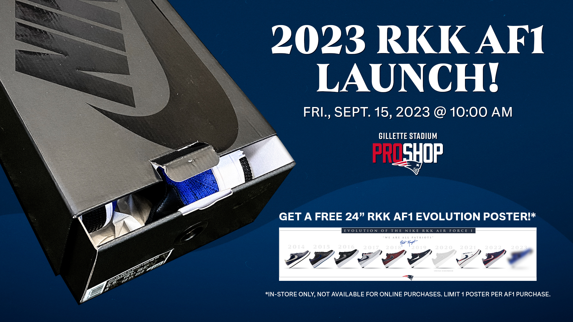 Patriots ProShop on X: 2023 Nike RKK AF1's launch this Friday