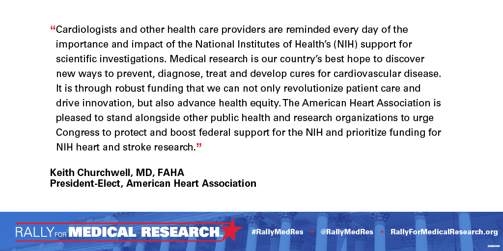 We thank the American Heart Association for their leadership as a Platinum Supporter of the Rally for Medical Research, September 13-14. bit.ly/3LjEpA6 #RallyMedRes @American_Heart
