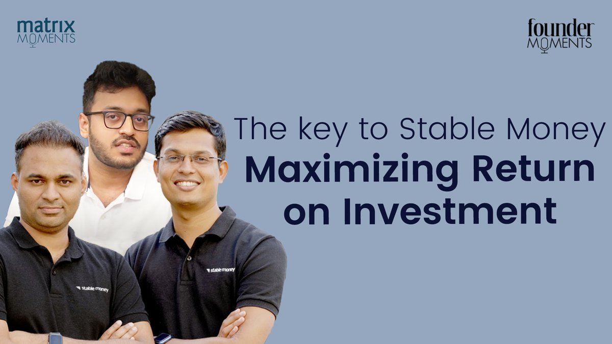 On the latest episode of Matrix Moments, <a href="/saurabhjain1099/">Saurabh Jain</a> &amp; <a href="/Harishreddy_SM/">Harish Reddy</a>, Founders of Stable Money, join <a href="/AnandKhetan4/">Anand Khetan</a> to discuss their strategic entry into the wealth fintech sector with Stable Money, India's first of its kind fixed-return investment platform.

(2/3)
