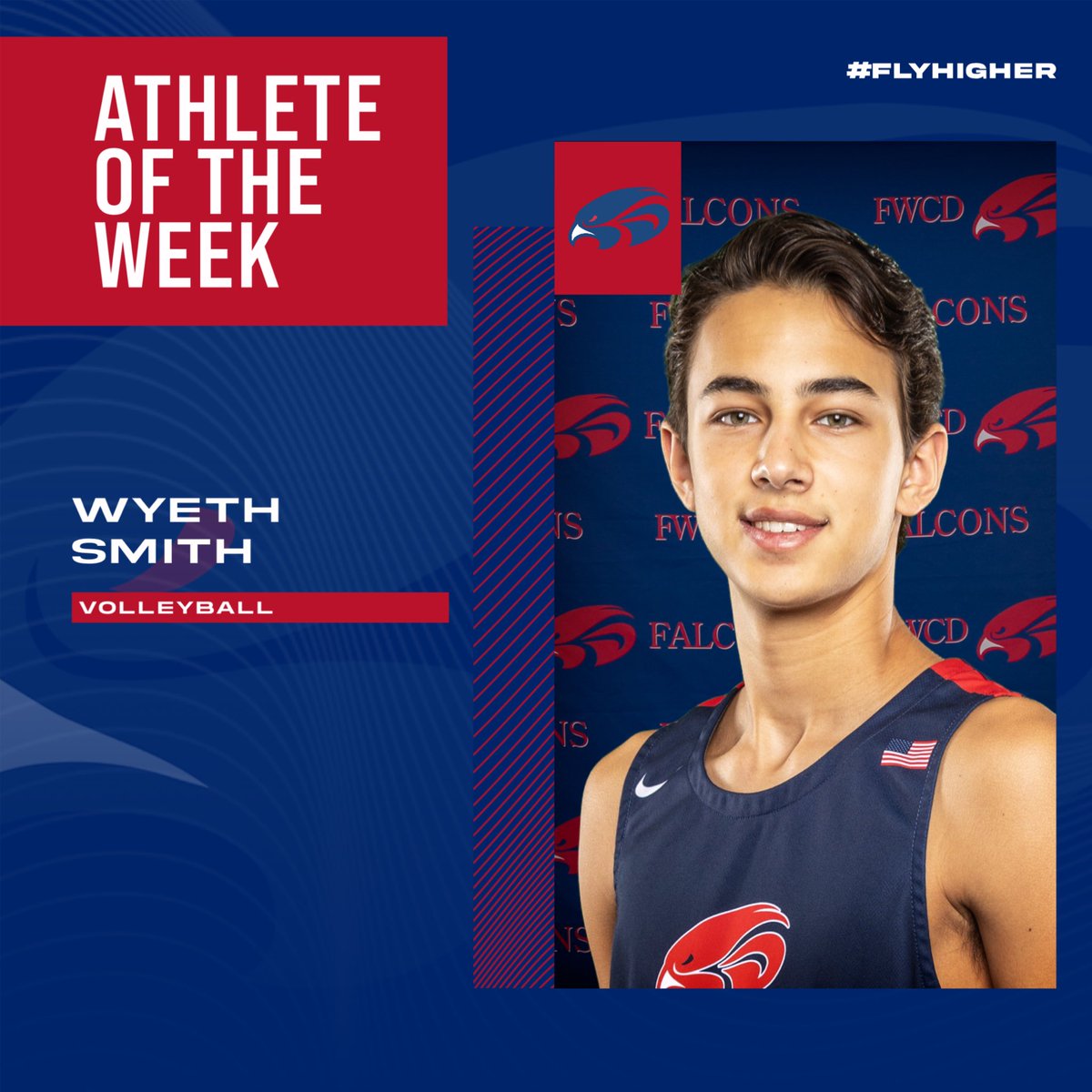 Congratulations to Wyeth Smith on earning FWCD Athlete of the Week honors!!

Wyeth led the boys volleyball team in overall kills and kill percentage at the Houston Cup last week!!

#FWCD #FWCDAthletics #FlyHigher