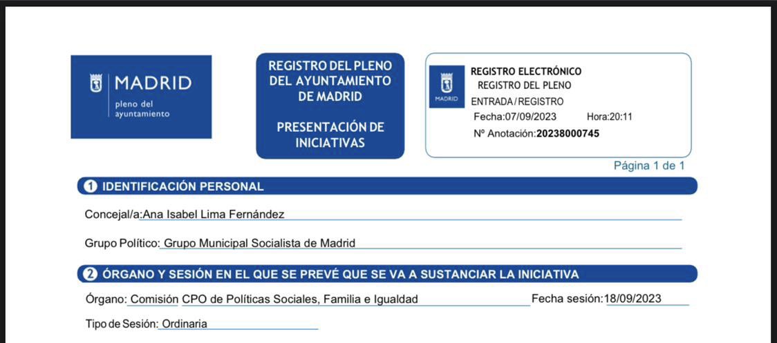 analimaf's tweet photo. Una iniciativa de 1ª Comisión @PSOEMadridAyto ¿Qué medidas va a adoptar el Delgado del Área de Políticas Sociales, Familia e Igualdad del @MADRID para resolver el déficit de #TrabajadorasSociales agravado x resultados de la última oposición y  los ajustes del personal interino? https://t.co/bhoKEZdTEy
