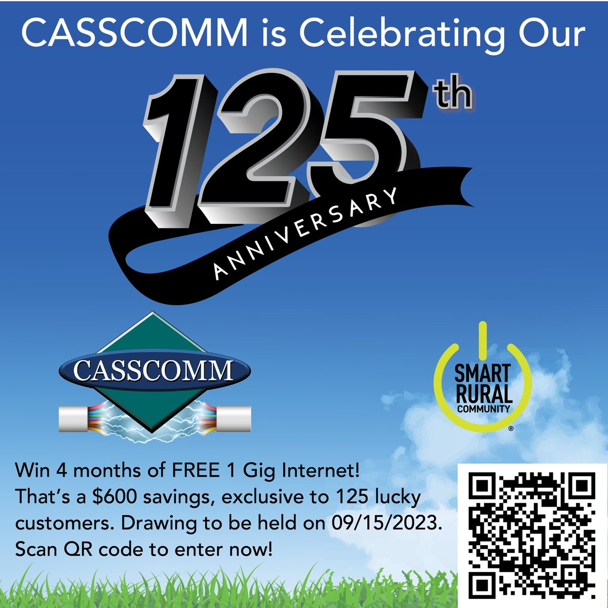 You still have a few days left to sign up! We will post & contact winners on 9/16. home.casscomm.com/125years/